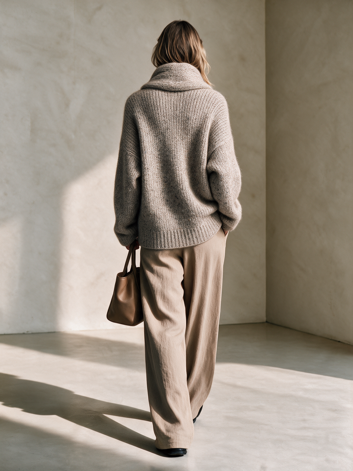 Women's Wrap Shawl Collar Knit Sweater