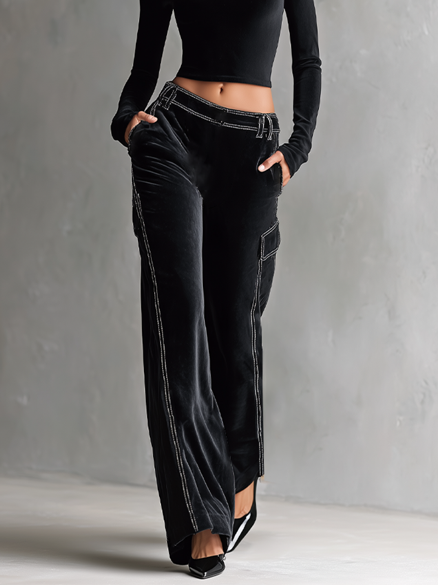 Women's Fitted Velvet 2-Piece Workwear