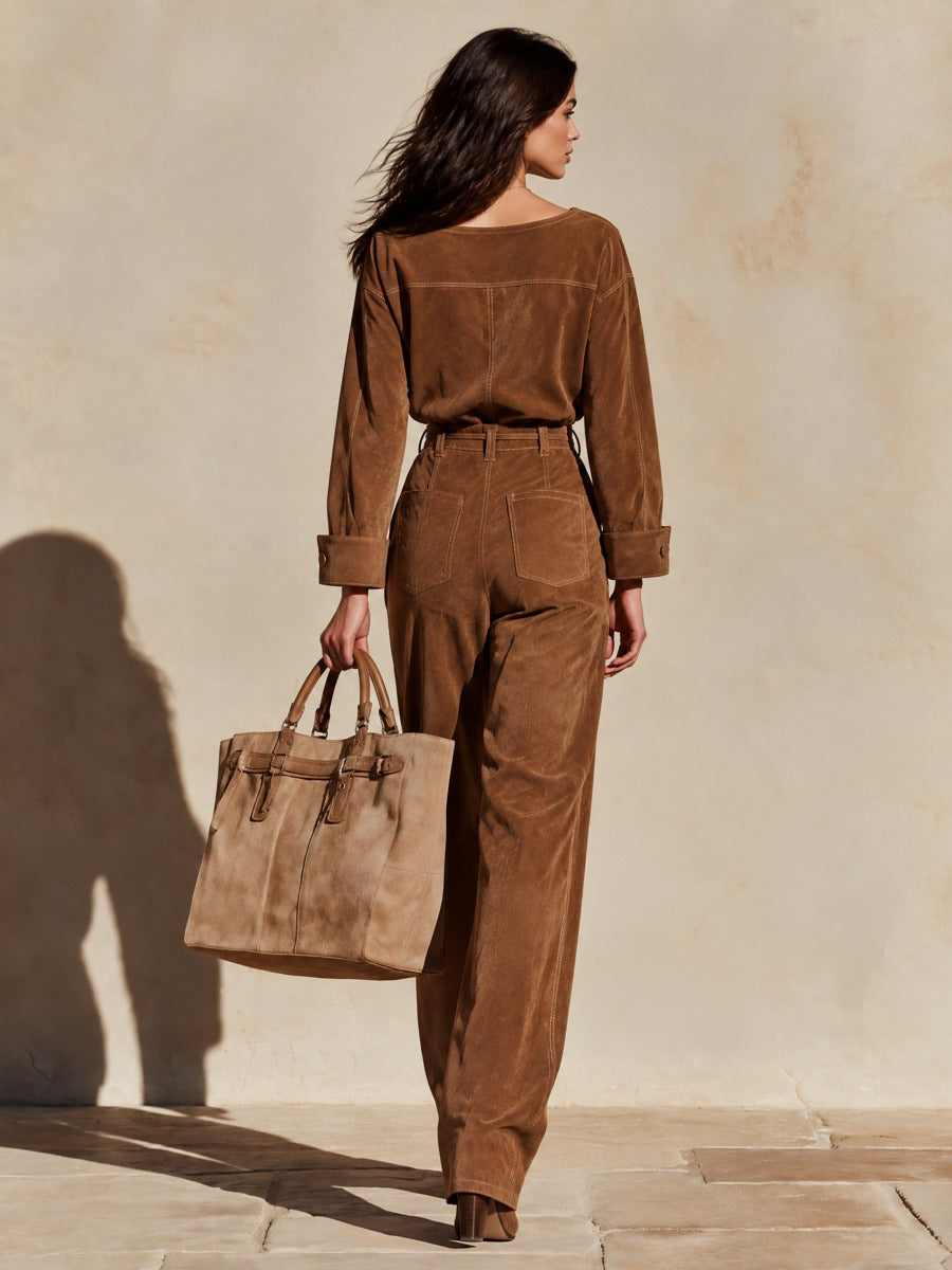 Women’s Faux Suede Tie-Waist Set