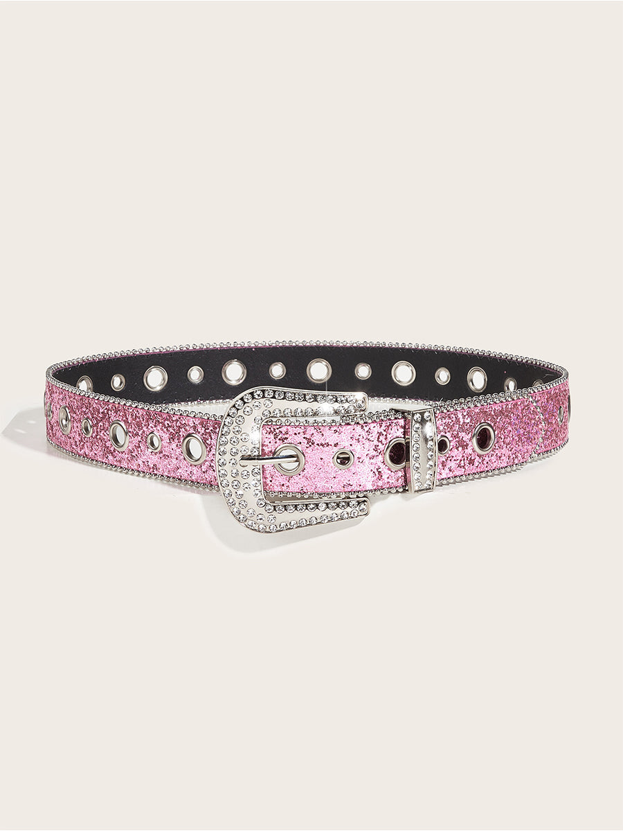 Women's Glamorous Rhinestone - Embellished Buckle Belt MDA1645H3I