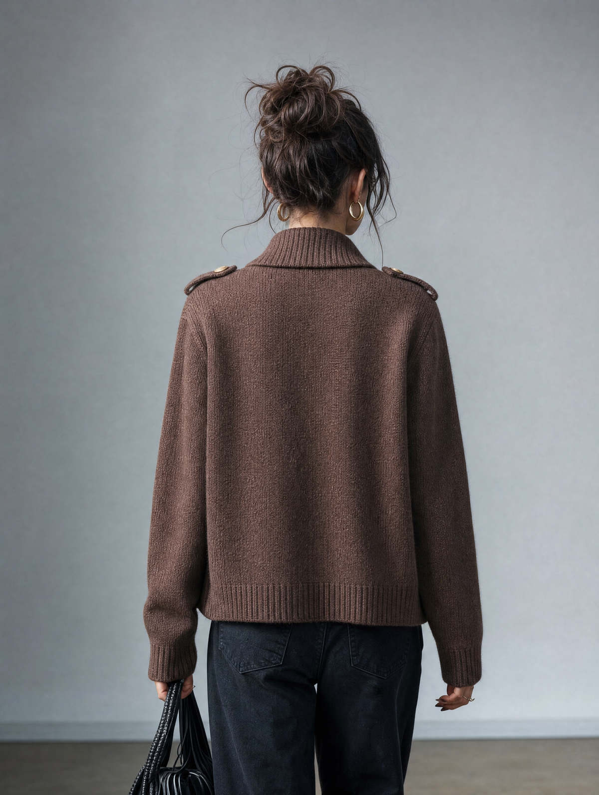 Women's Vintage Double-Breasted Napoleon-Style Cardigan