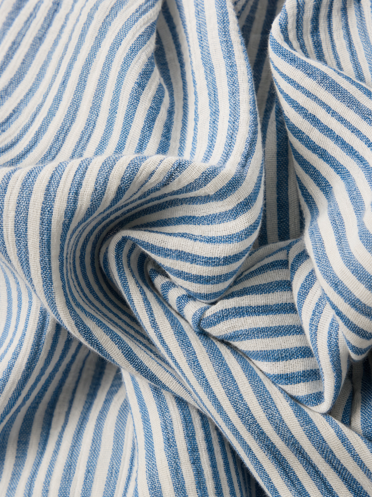 Women's Casual Blue And White Striped Woven Sleeveless V-Neck Top With Trousers MDZ2940D8LXY