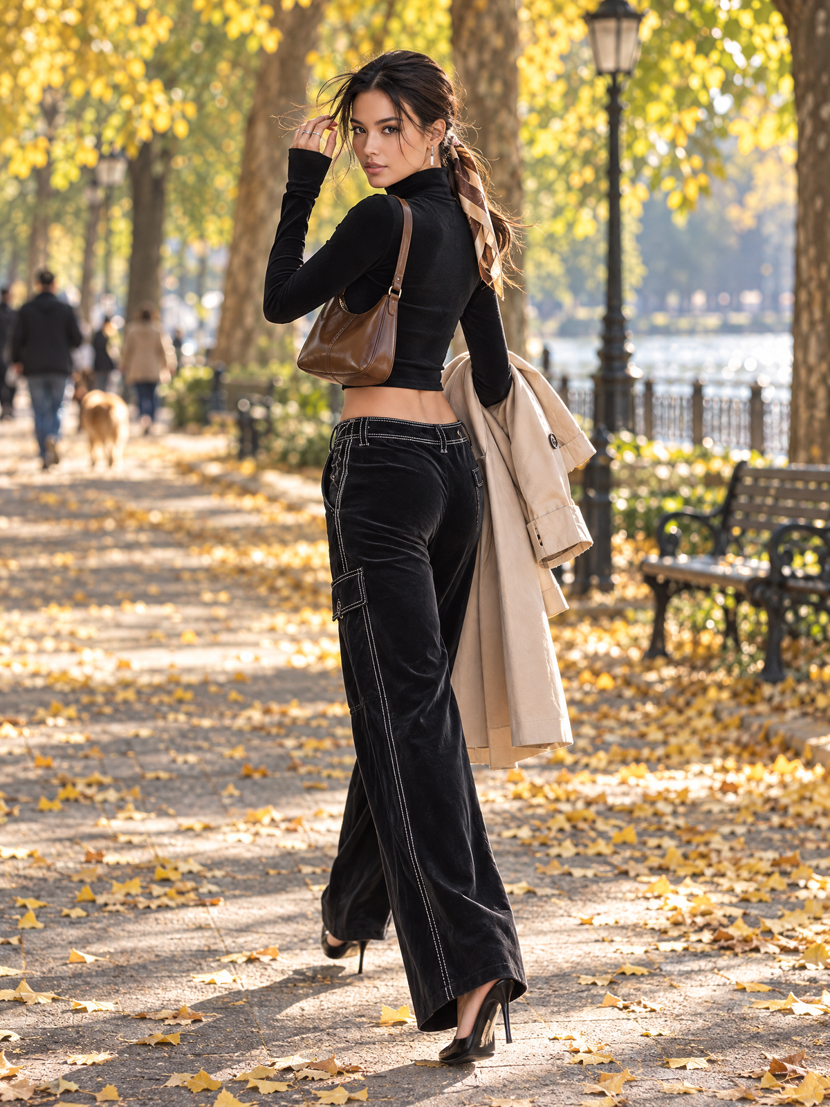 Women's Fitted Velvet 2-Piece Workwear